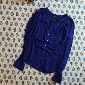 Forever 21 Collarless Blouse M